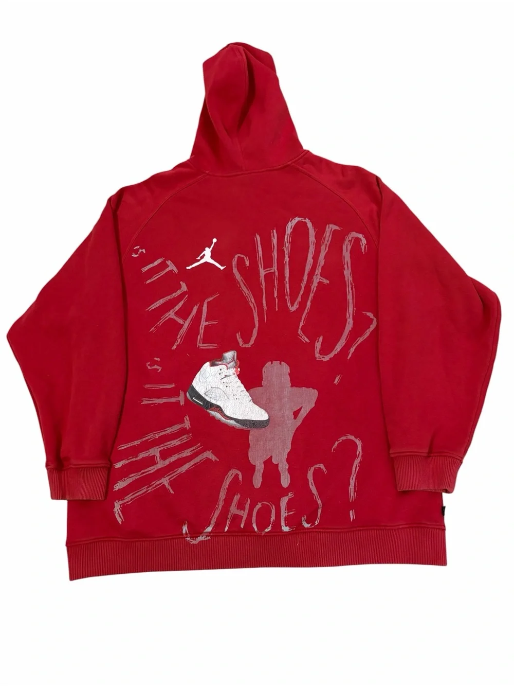 Jordan Is It The Shoes? Zip Up Hoodie Jacket Mens 2XL Red Basketball Fleece